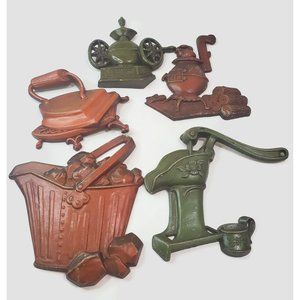Vintage 7 Piece Sexton Painted Metal Kitchen Wall Art  Hangings